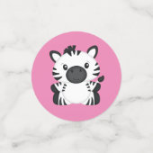 Zebra Baby Shower Safari Pink Girl Konfetti (Klein Vorderseite)