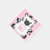 Zebra Baby Shower Safari Pink Girl Serviette (Ecke)