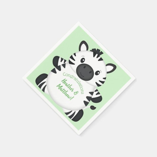 Zebra Baby Shower Serviette (Ecke)