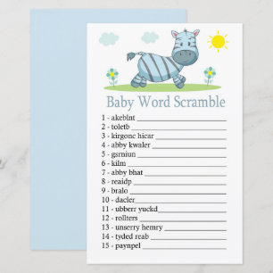 Zebra Baby Wortverdrehspiel