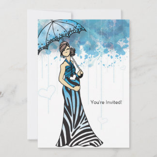 Zebra Babydusche Einladung