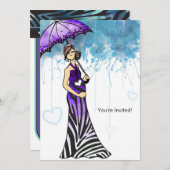 Zebra Babydusche Einladung (Vorne/Hinten)