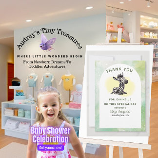 Zebra Babyduschkabine Danke Karte