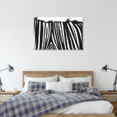 Zebra Back Black & White Wrapped Canvas Print Leinwanddruck (Insitu (Schlafzimmer))