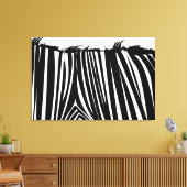 Zebra Back Black & White Wrapped Canvas Print Leinwanddruck (Insitu (Wohnzimmer))