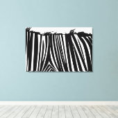 Zebra Back Black & White Wrapped Canvas Print Leinwanddruck (Insitu (Holzboden))
