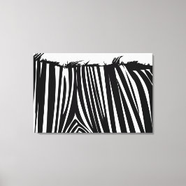 Zebra Back Black & White Wrapped Canvas Print Leinwanddruck