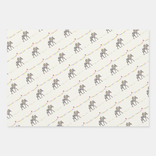 Zebra Ballon Partys CadeauPapiervellen Set Geschenkpapier Set (Vorderseite 2)