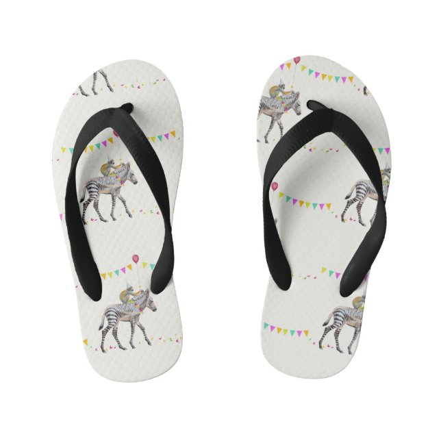 Zebra Balloon party Slip slops Kinderbadesandalen (Fußbett)