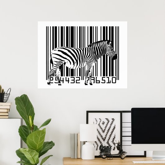 Zebra Barcode Art Poster (Heimbüro)