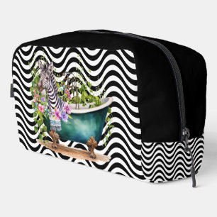 Zebra Bathtub Schwarz-weiße Wavy Stripes Psychedel Waschbeutel