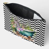 Zebra Bathtub Schwarz-weiße Wavy Stripes Psychedel Zubehörtasche (Offen)