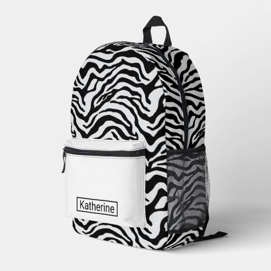 Zebra Bedruckter Rucksack (Rückseitige Ecke Rechts)