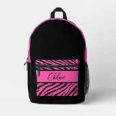 Zebra Bedruckter Rucksack (Vorderseite)