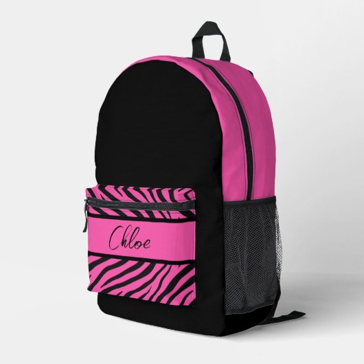 Zebra Bedruckter Rucksack (Rückseitige Ecke Rechts)