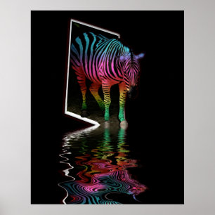 Zebra bemalt Flut vier Poster