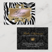 Zebra-bezauberndes verrücktes rosa Gold des Visitenkarte (Vorne/Hinten)