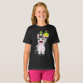 Zebra Birthday Cake Candle T-Shirt (Vorne ganz)