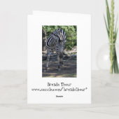 Zebra Birthday Card Karte (Rückseite)