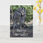 Zebra Birthday Card Karte (Gelbe Blume)
