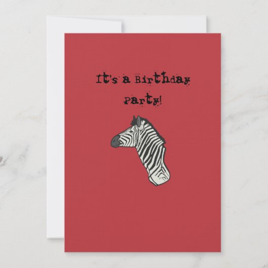 Zebra Birthday Card Karte (Vorderseite)