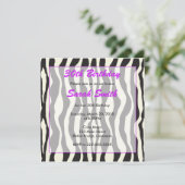 Zebra Birthday Einladung (Stehend Vorderseite)