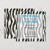 Zebra Birthday Einladung (Vorne/Hinten)