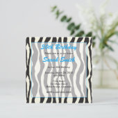 Zebra Birthday Einladung (Stehend Vorderseite)