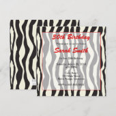 Zebra Birthday Einladung (Vorne/Hinten)