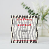 Zebra Birthday Einladung (Stehend Vorderseite)