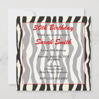 Zebra Birthday Einladung