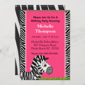 Zebra Birthday Einladung (Vorne/Hinten)