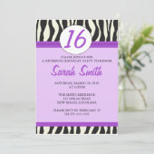 Zebra Birthday Einladung (Stehend Vorderseite)