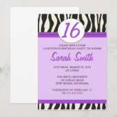 Zebra Birthday Einladung (Vorne/Hinten)