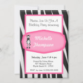 Zebra Birthday Einladung (Vorderseite)