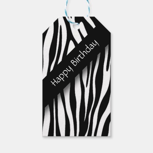 Zebra Birthday Geschenkanhänger (Vorderseite)