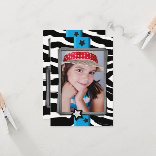 Zebra Birthday Karte (Vorderseite/Rückseite Beispiel)