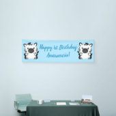 Zebra Birthday Party Blue Banner (Messeveranstaltung)