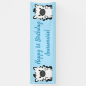 Zebra Birthday Party Blue Banner (Vertikal)