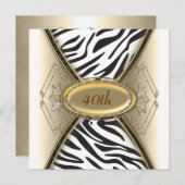 Zebra Birthday Party Einladung (Vorne/Hinten)