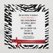 Zebra Birthday Party Einladung (Vorne/Hinten)