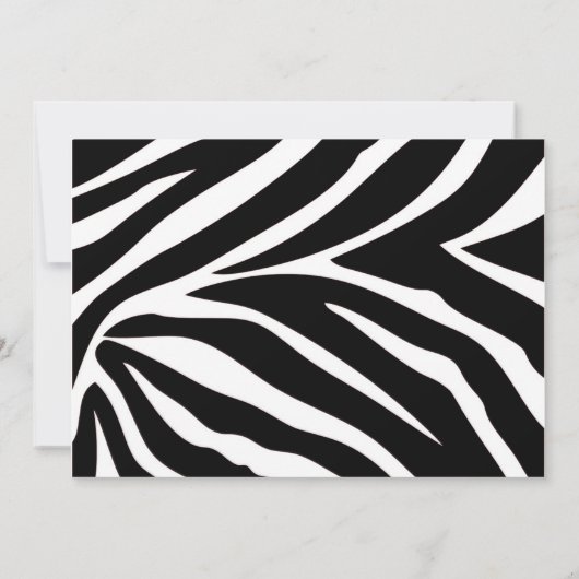 Zebra Birthday Party Einladung (Rückseite)