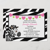 Zebra Birthday Party Einladung (Vorne/Hinten)