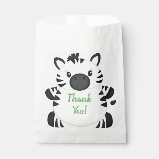 Zebra Birthday Party Green Geschenktütchen (Vorderseite)