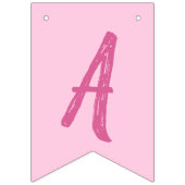 Zebra Birthday Party Pink Wimpelkette (Dritte Fahne)