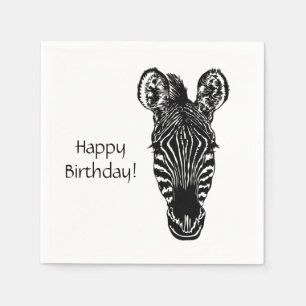 Zebra Birthday Serviette