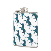 Zebra Black and Blue Silhouette Flachmann (Links)