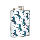 Zebra Black and Blue Silhouette Flachmann (Rechts)