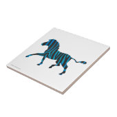 Zebra Black and Blue Silhouette Fliese (Seite)