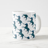 Zebra Black and Blue Silhouette Jumbo-Tasse (Vorderseite Rechts)